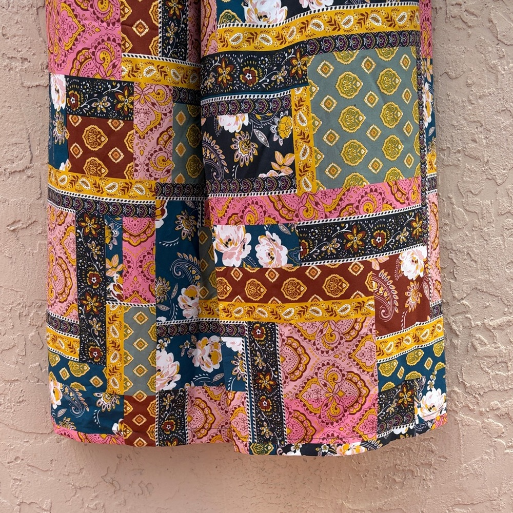 Prondi Patterned Patchwork Wide Leg Pants - Multi… - image 10